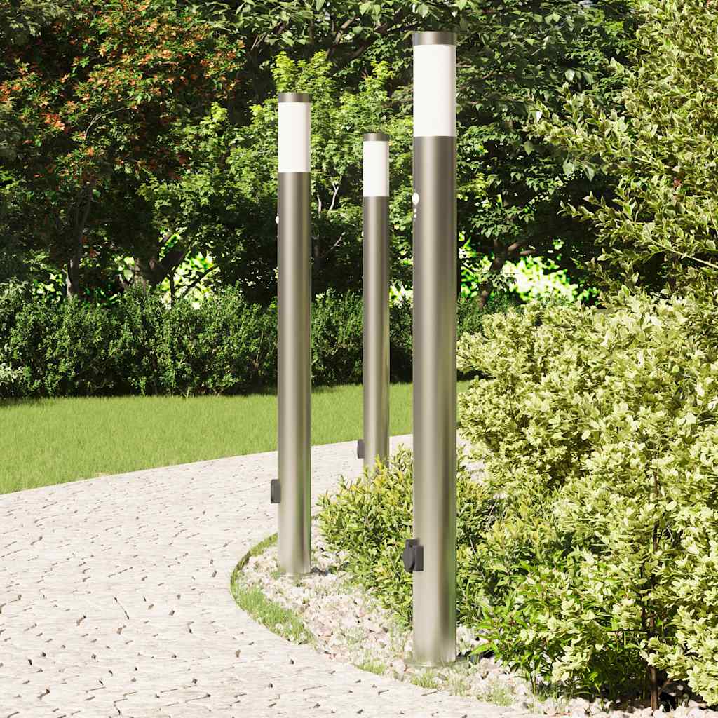Stupić sa senzorom i utičnicom 3 kom 110 cm od nehrđajućeg čelika IP44