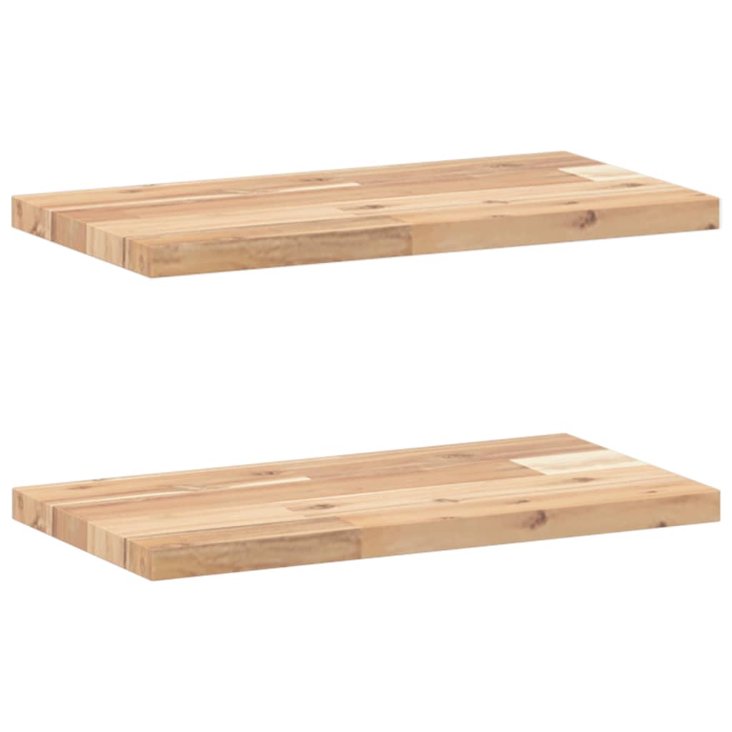 Plutajuće police 2 kom 60x20x2 cm Neobrađeno puno drvo akacije