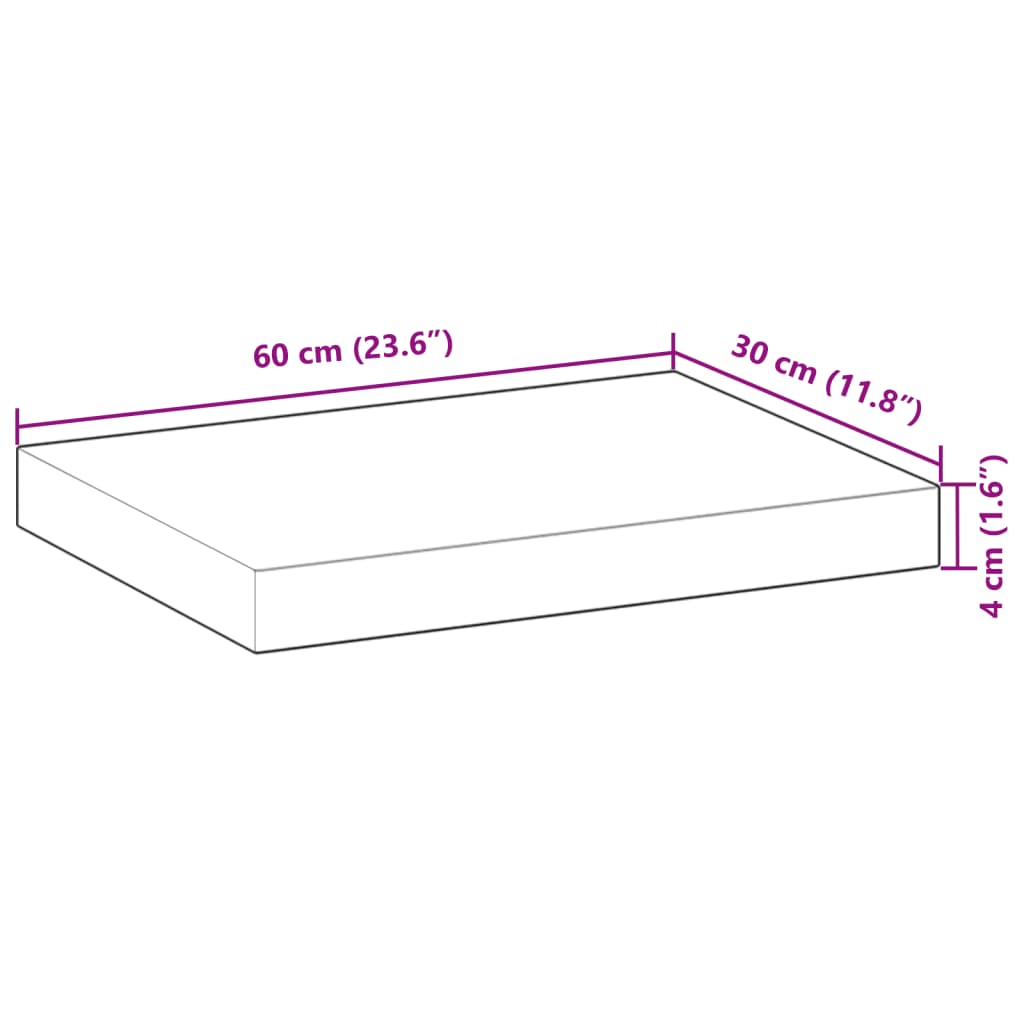Plutajuće police 2 kom 60x30x4 cm Masivno drvo akacije s uljnim premazom