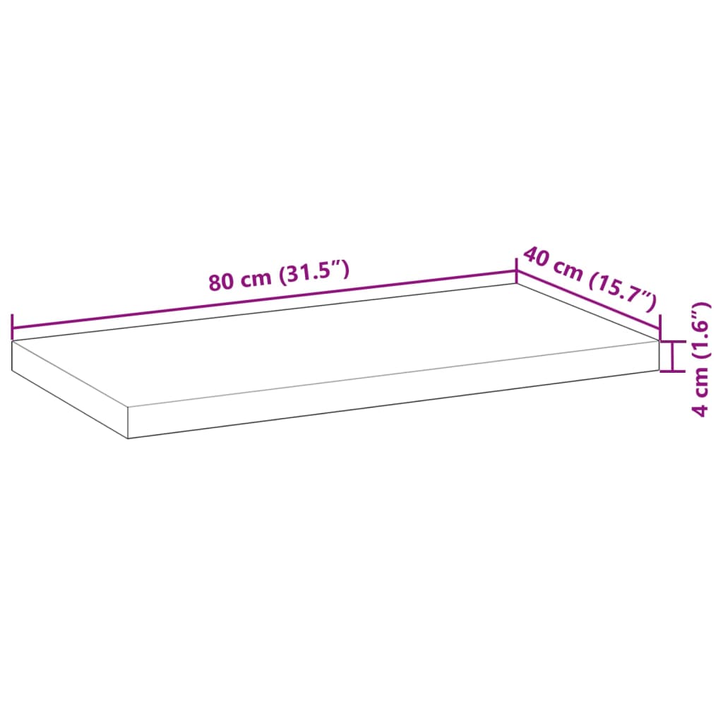 Plutajuće police 2 kom 80x40x4 cm Masivno drvo akacije s uljnim premazom
