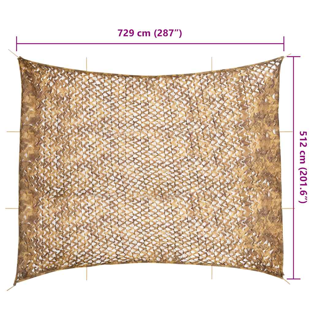 Kamuflažna mreža s torbom za pohranu 729 x 602 cm Pješčana