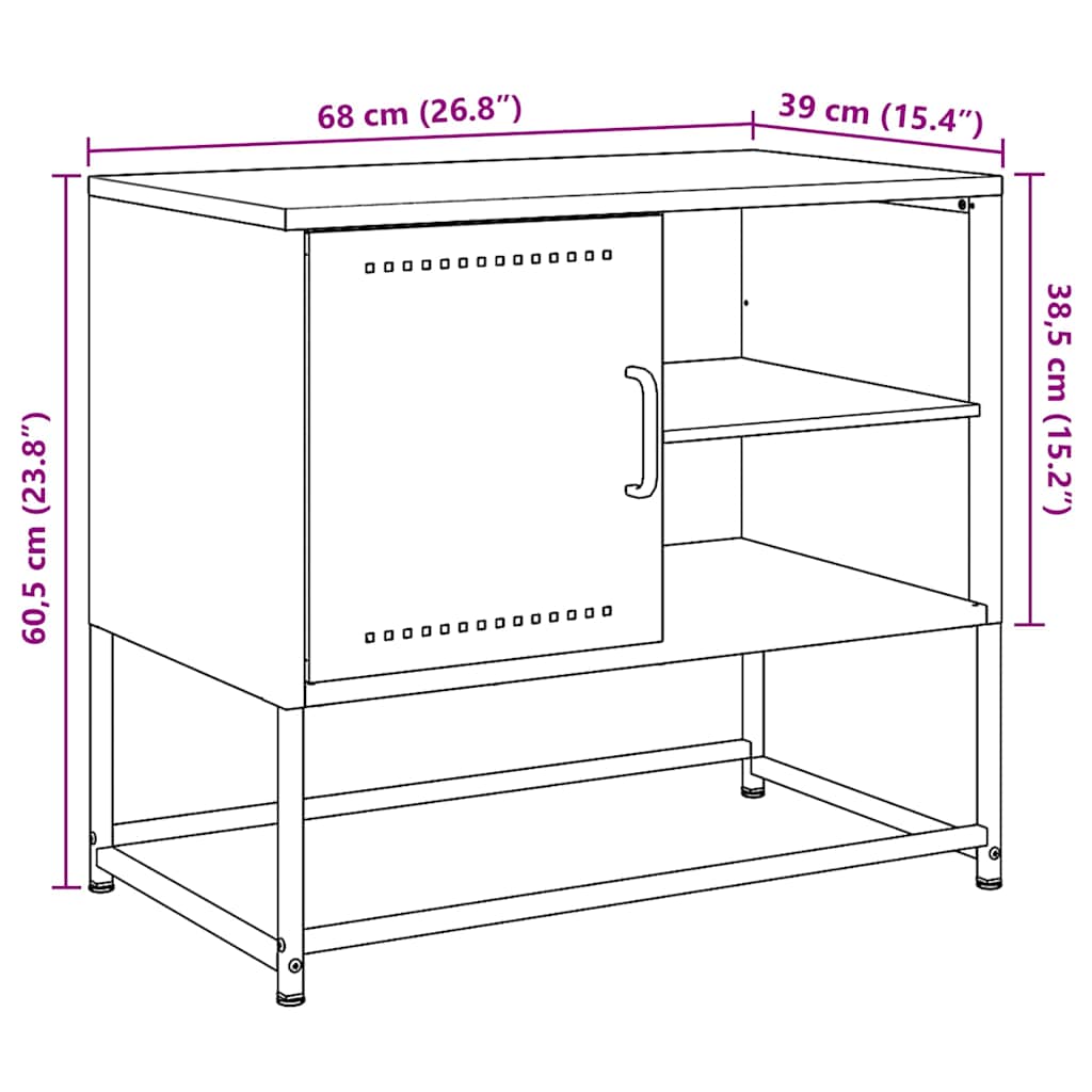TV ormarić crni 68x39x60,5 cm bijeli