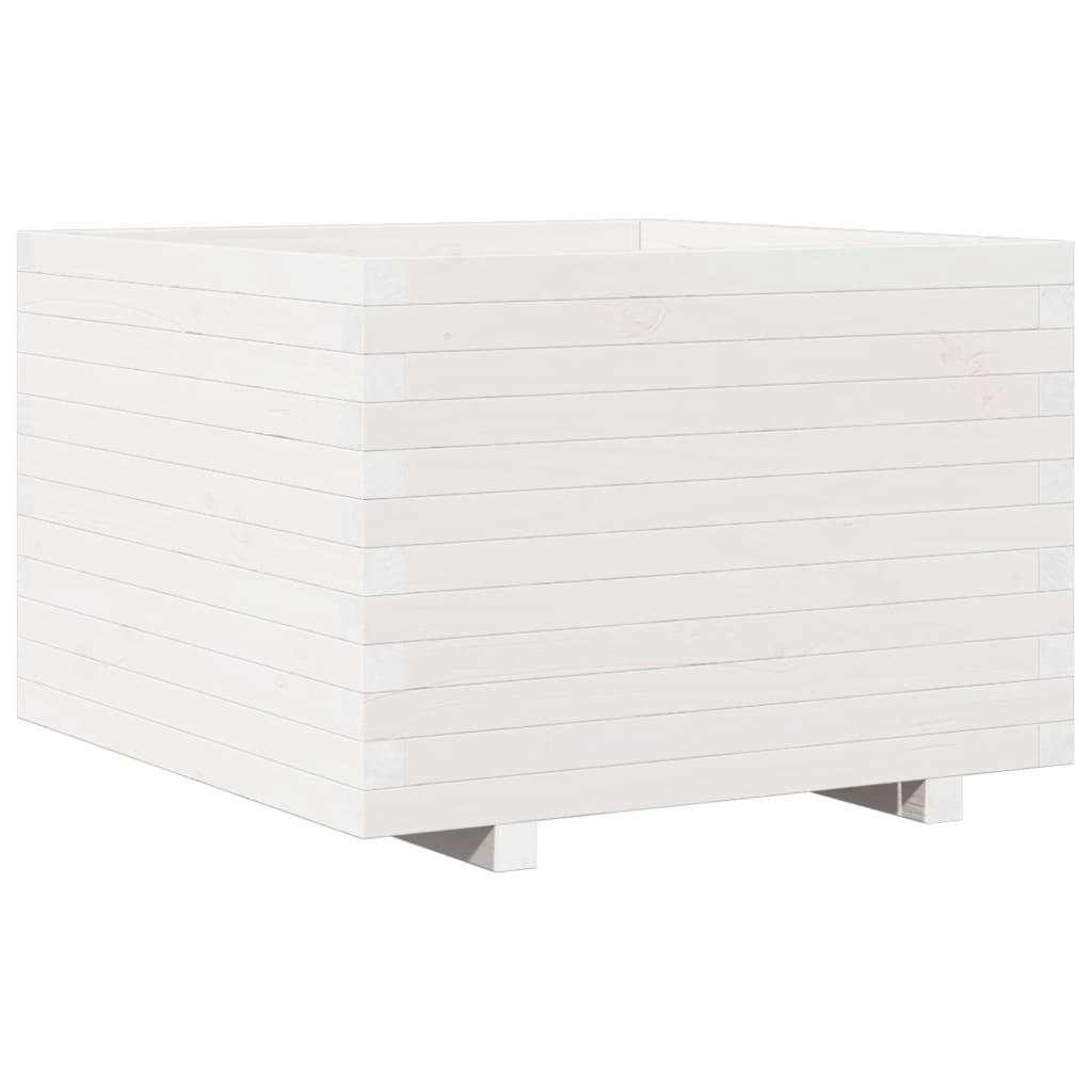 Vrtna sadilica bijela 70x70x49,5 cm od masivne borovine