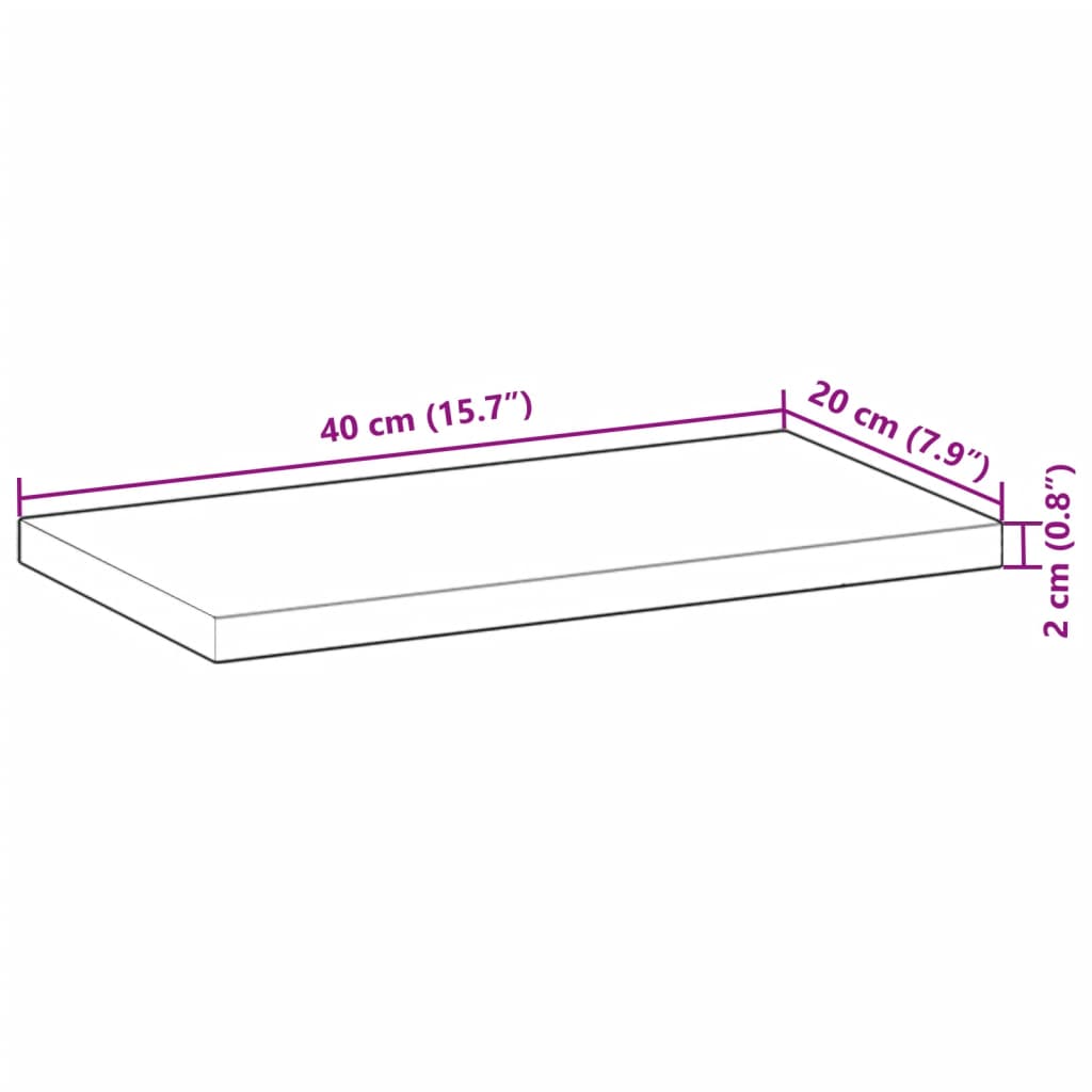 Ploča stola 40x20x2 cm Pravokutna Masivna Drvena Akacija