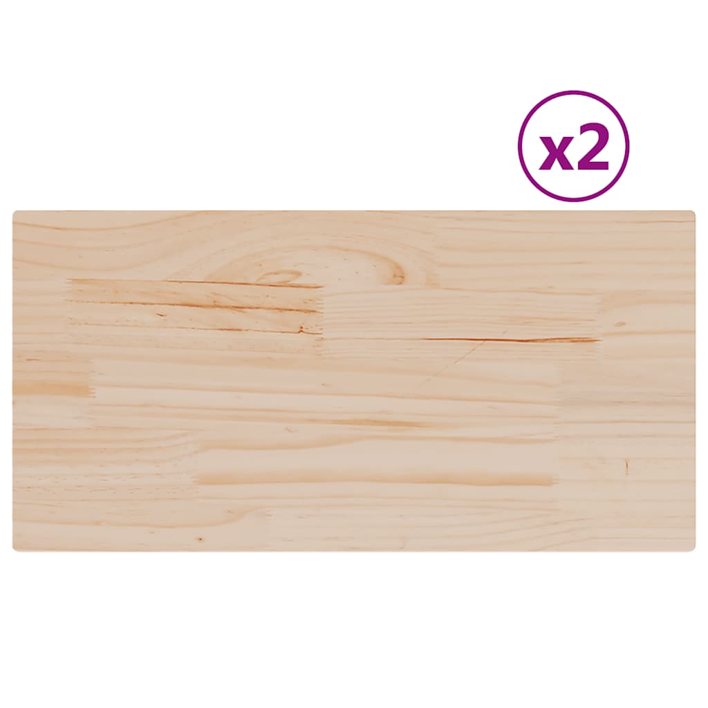Stolne ploče 2 kom 70x35x1,7 cm od masivne borovine pravokutne