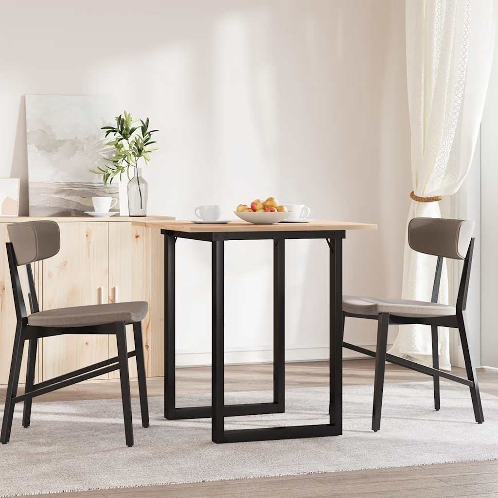Blagovaonski stol O-oblika 70x70x75 cm od borovine i čelik