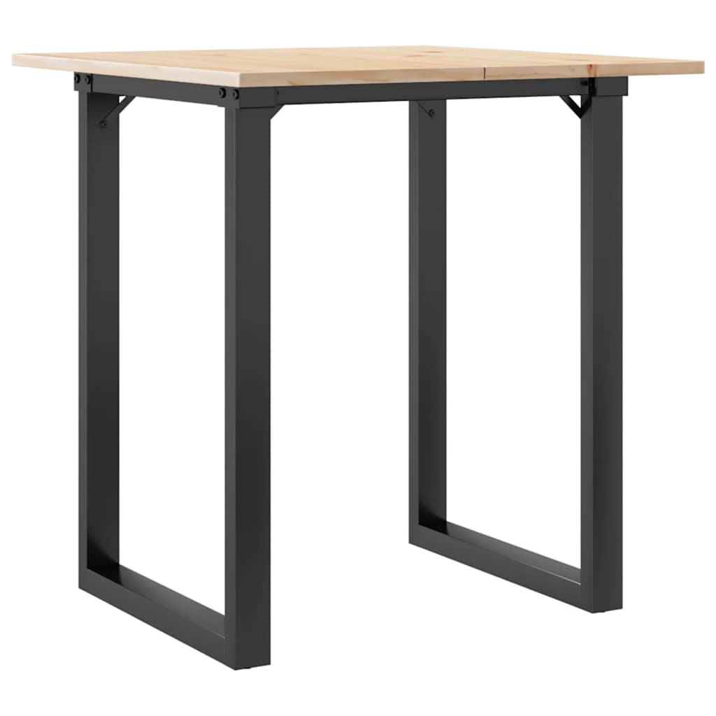 Blagovaonski stol O-oblika 70x70x75 cm od borovine i čelik