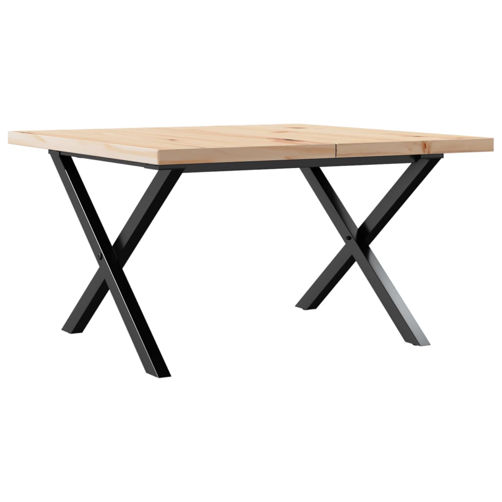 Stolić za kavu X-oblika 60x60x40,5 cm od borovine i čelik