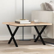 Stolić za kavu X-oblika 60x60x40,5 cm od borovine i čelik