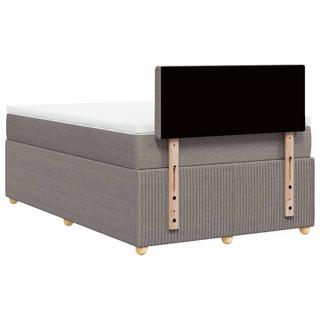 Krevet s oprugama i madracem smeđesivi 120 x 200 cm od tkanine