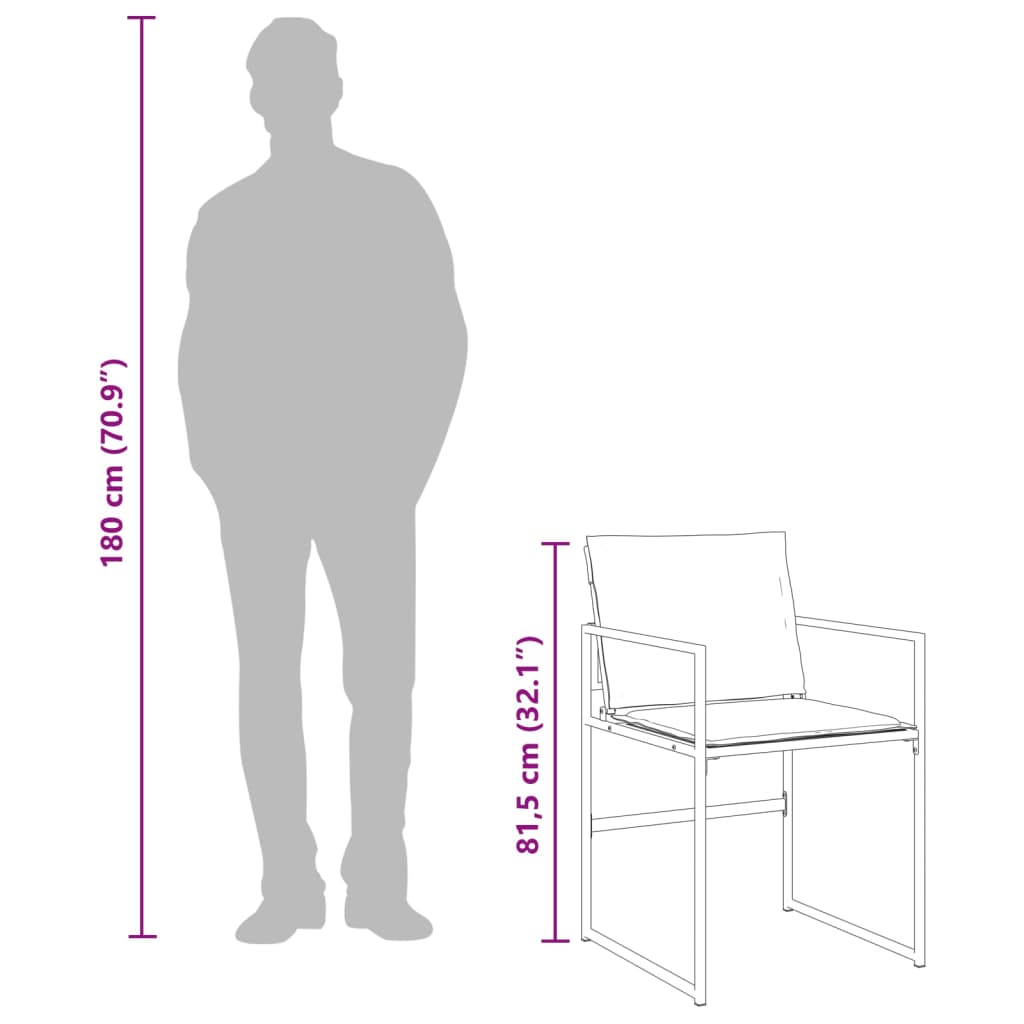 13dijelni vrtni blagovaonski set s jastucima crni od tekstilena