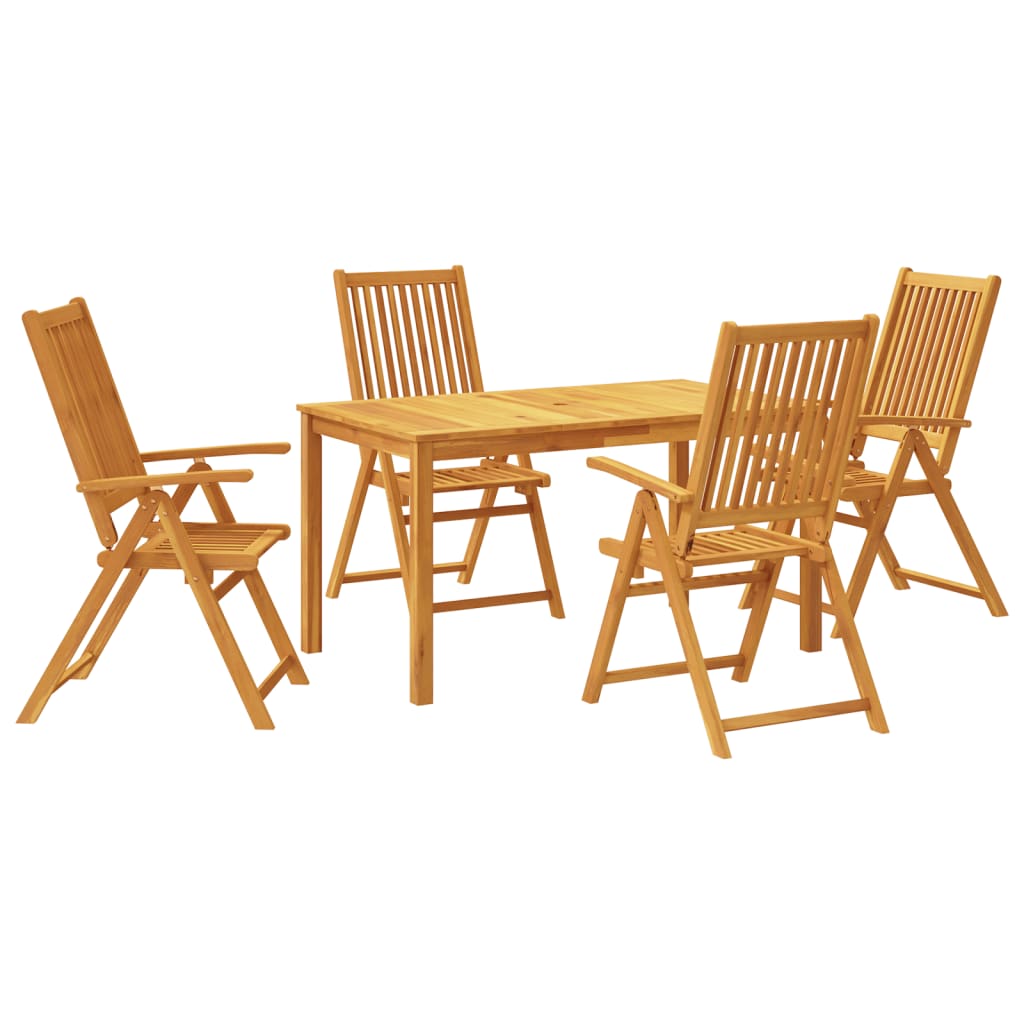5-dijelni vrtni blagovaonski set 140x80x74 cm od masivnog bagremovog drva
