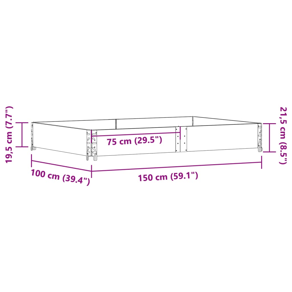 Vrtna sadilica smeđa 150x100 cm od borovine