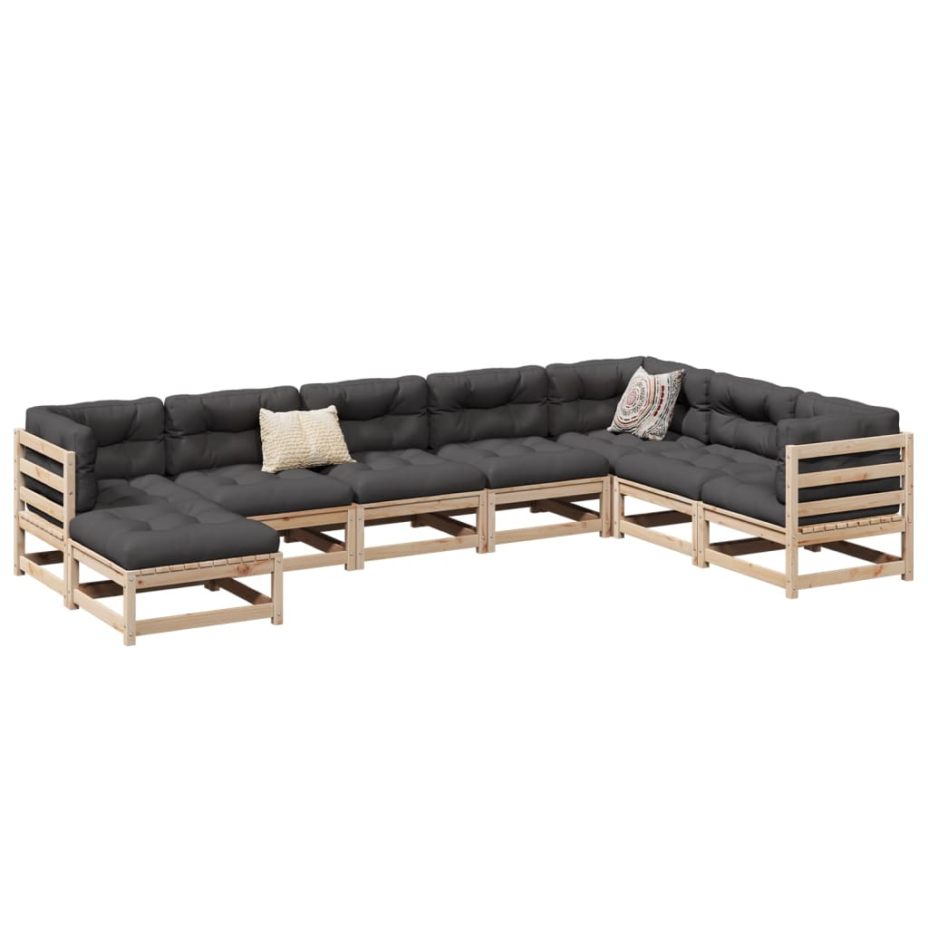 8-dijelni set vrtnih sofa od masivne borovine