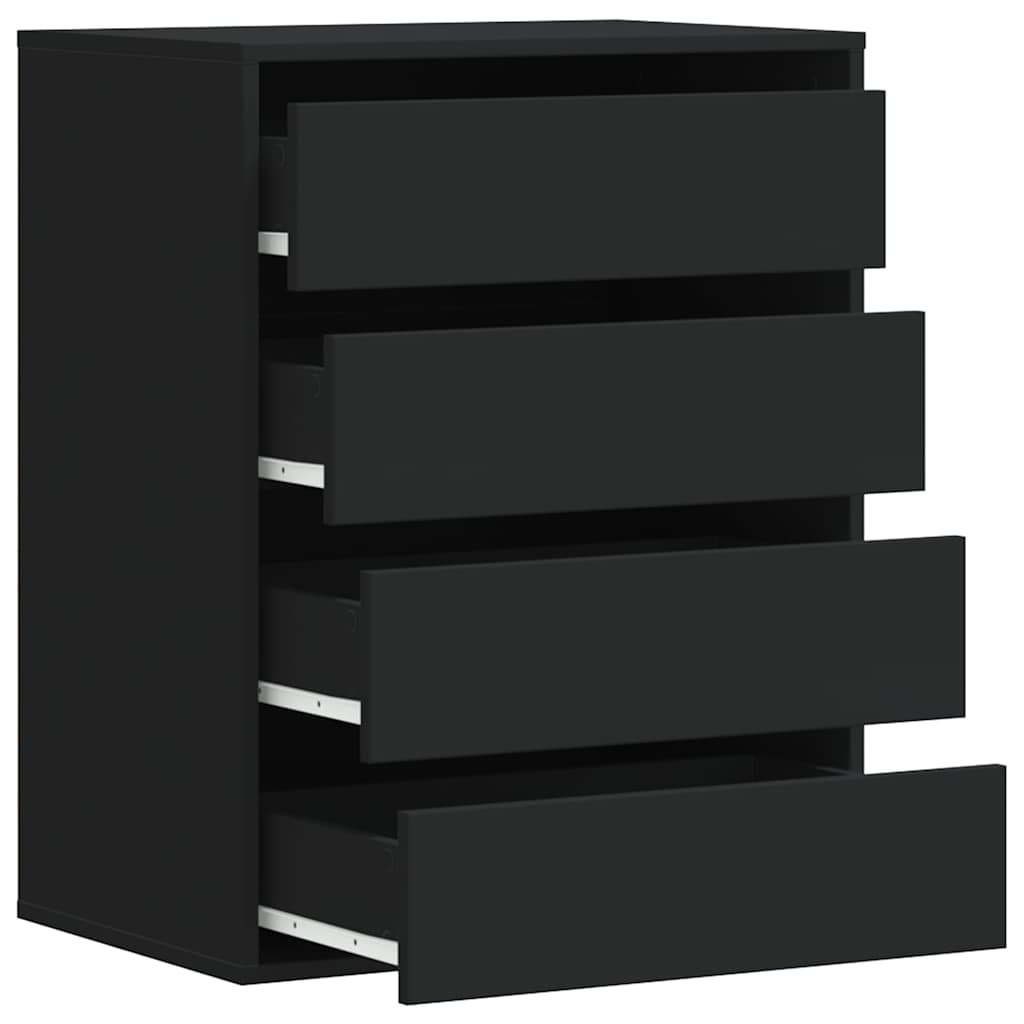 Kutna komoda s ladicama crna 60x41x76 cm od konstruiranog drva