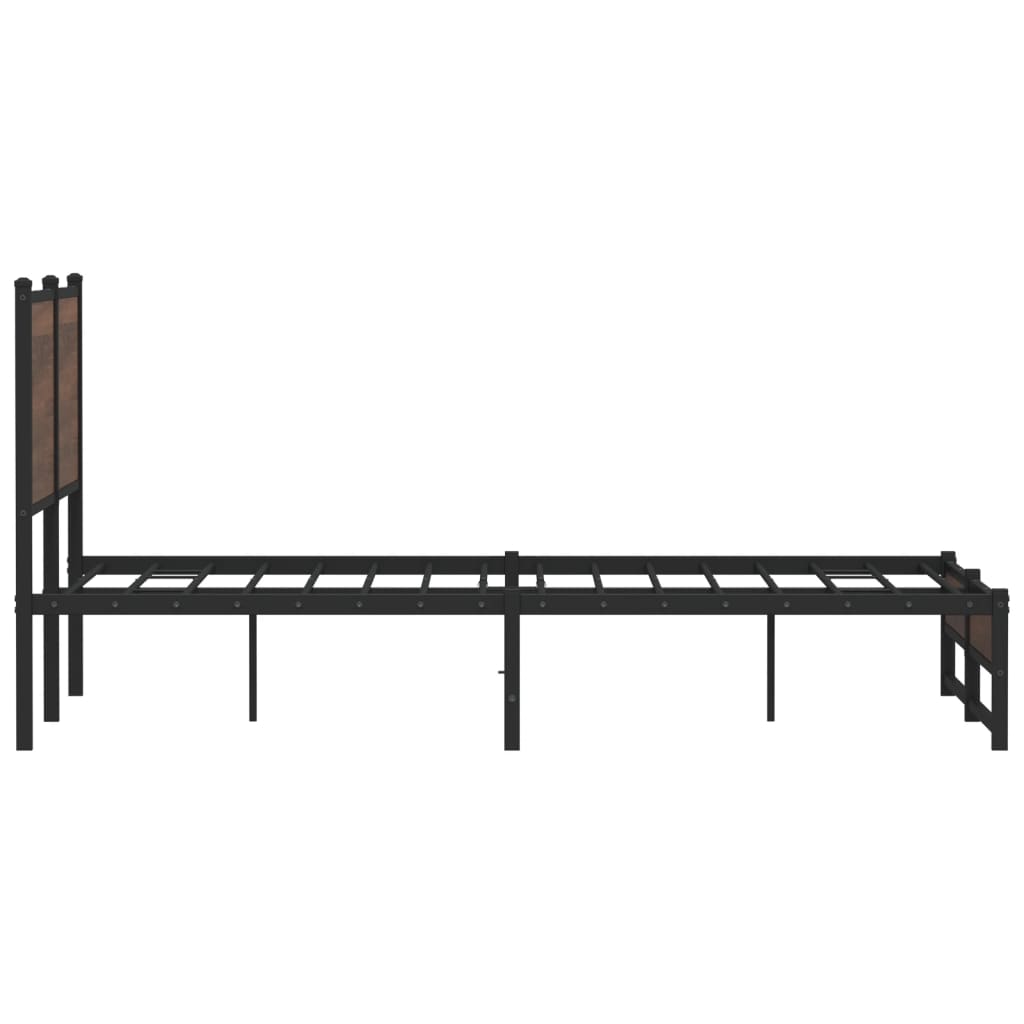 Metalni okvir kreveta bez madraca smeđa boja hrasta 140x190 cm