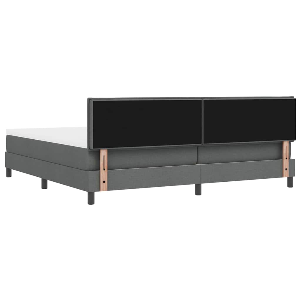 Krevet s opruga kutije Tamno siva 200 x 200 cm tkanina