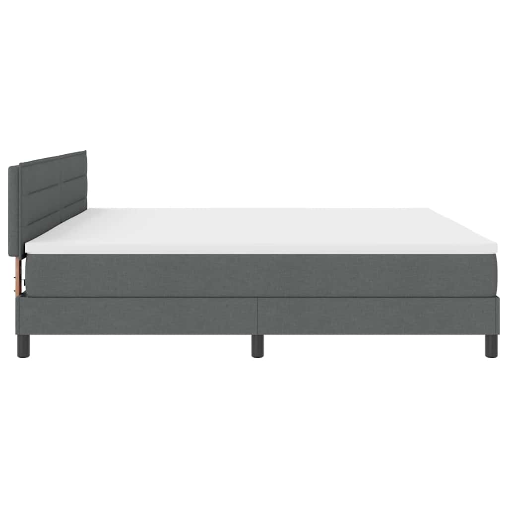 Krevet s opruga kutije Tamno siva 200 x 200 cm tkanina