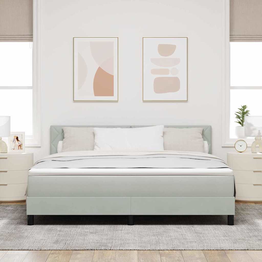 Krevet s opruga kutije Svijetlo siva 180 x 200 cm Baršun