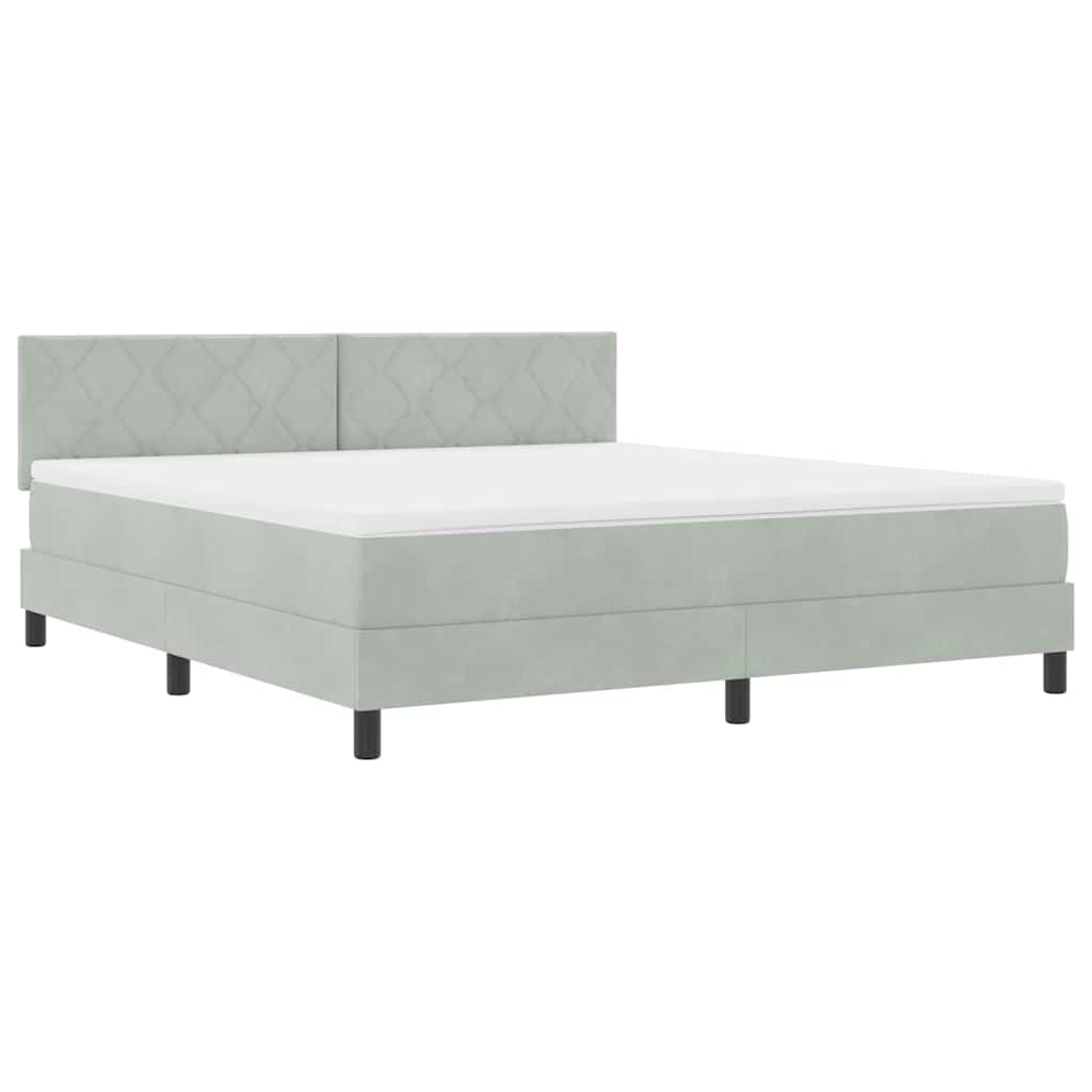 Krevet s opruga kutije Svijetlo siva 180 x 200 cm Baršun