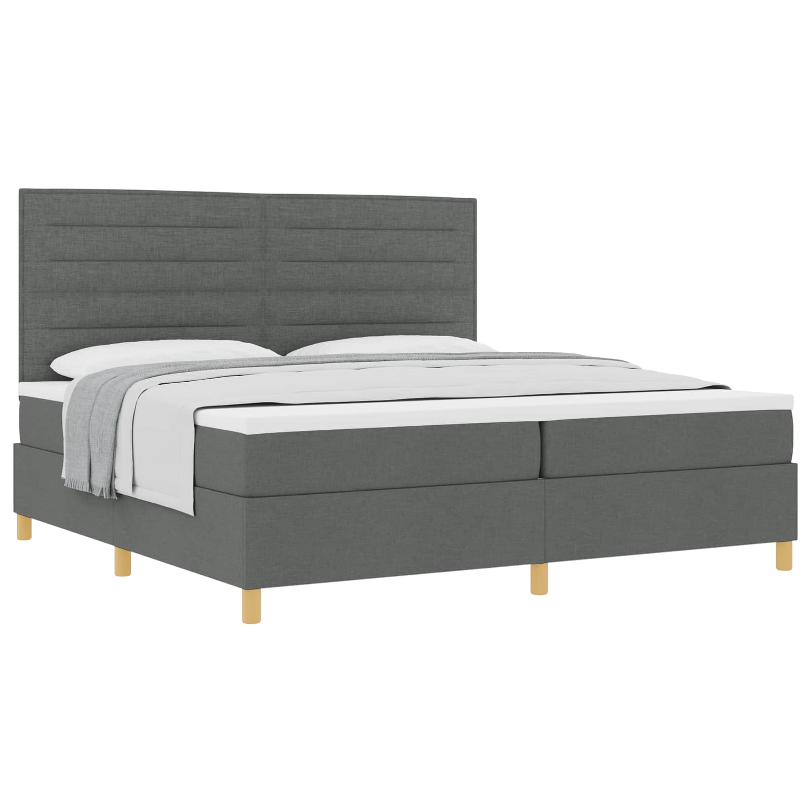 Krevet s opruga kutije Tamno siva 200 x 200 cm tkanina