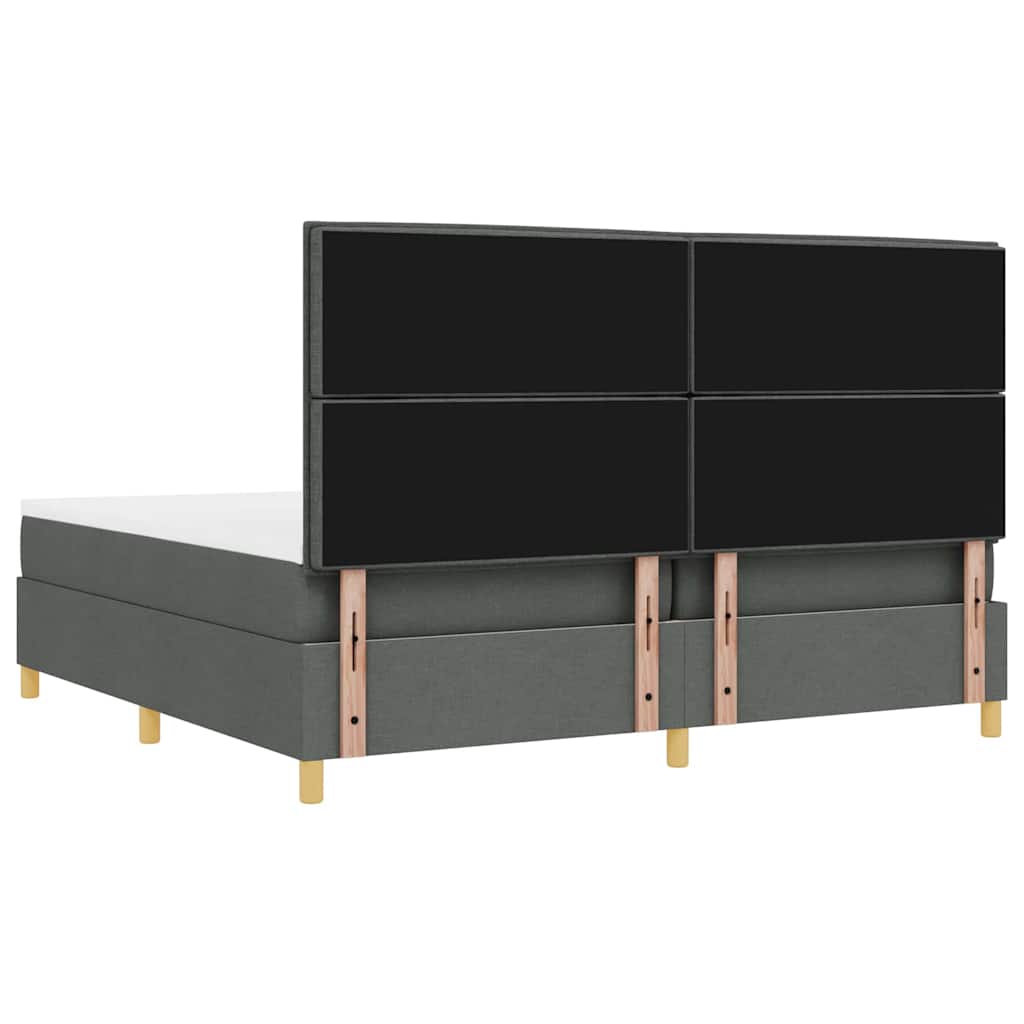 Krevet s opruga kutije Tamno siva 200 x 200 cm tkanina