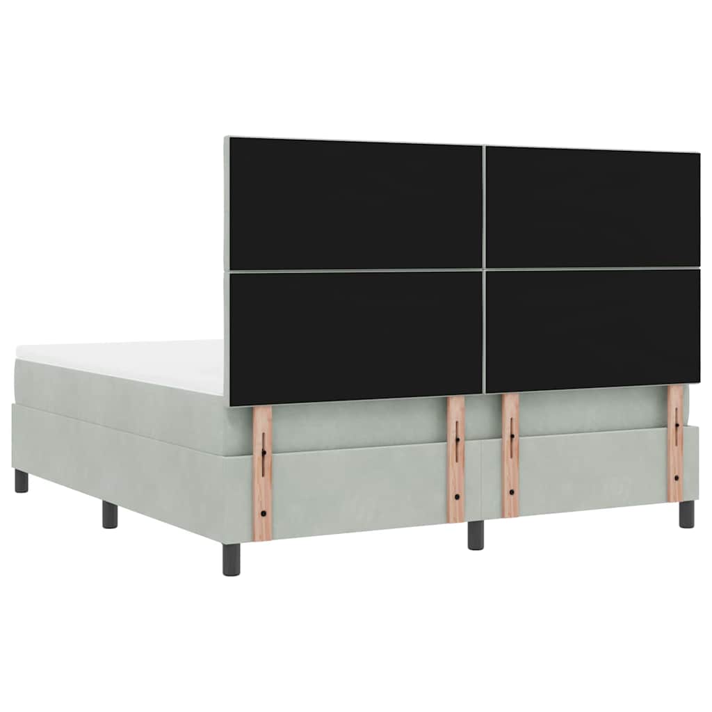 Krevet s opruga kutije Svijetlo siva 180 x 200 cm Baršun