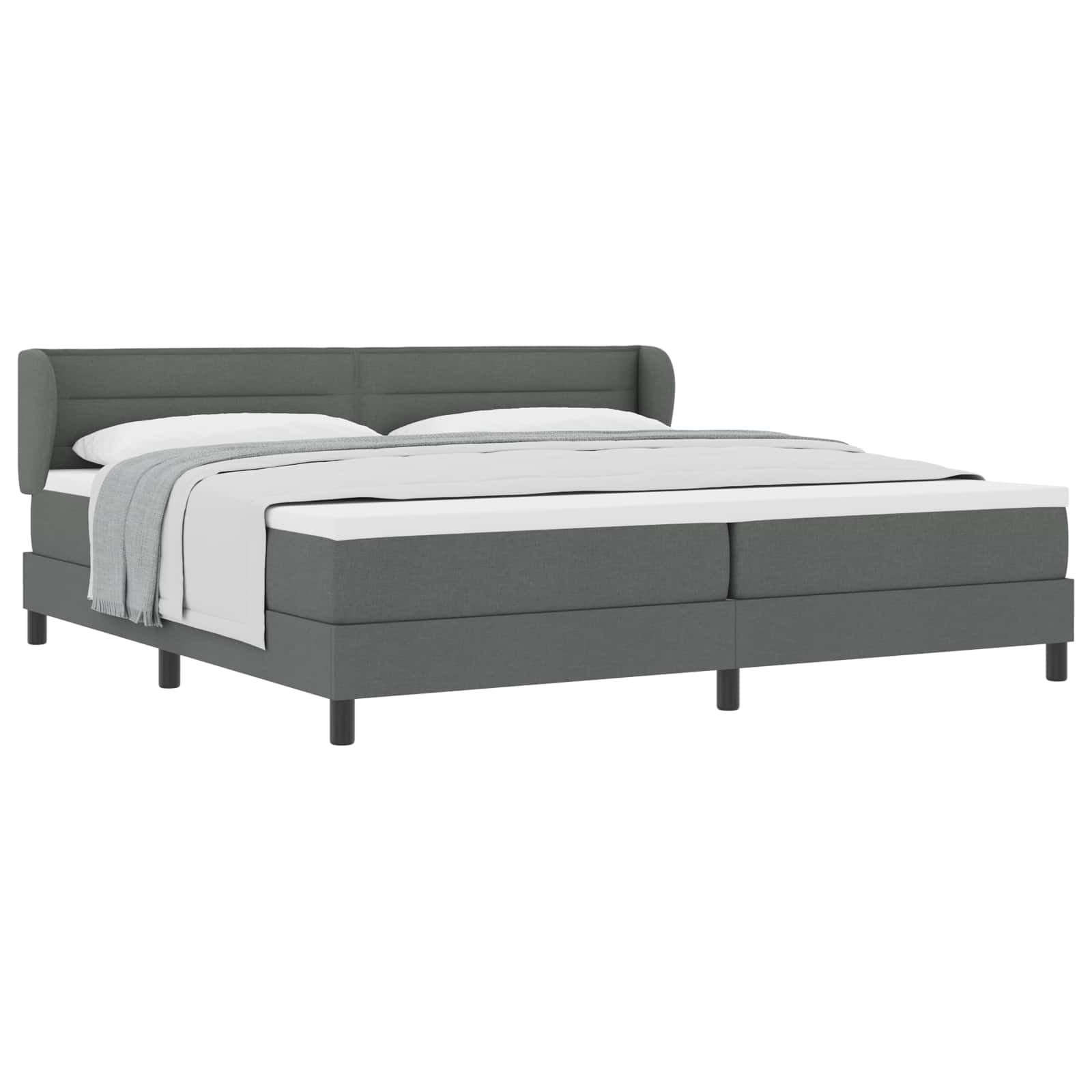 Krevet s opruga kutije Tamno siva 200 x 200 cm tkanina