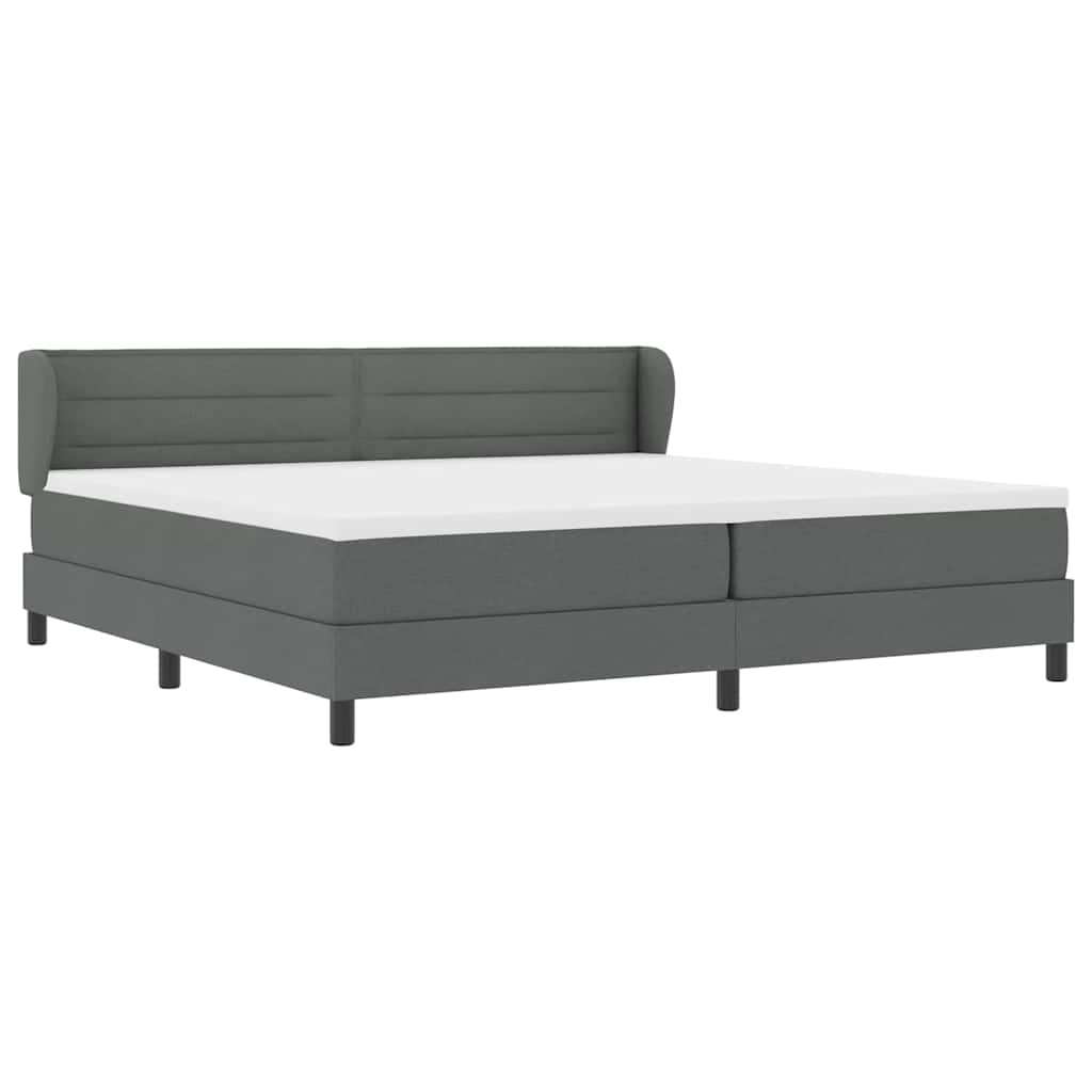 Krevet s opruga kutije Tamno siva 200 x 200 cm tkanina