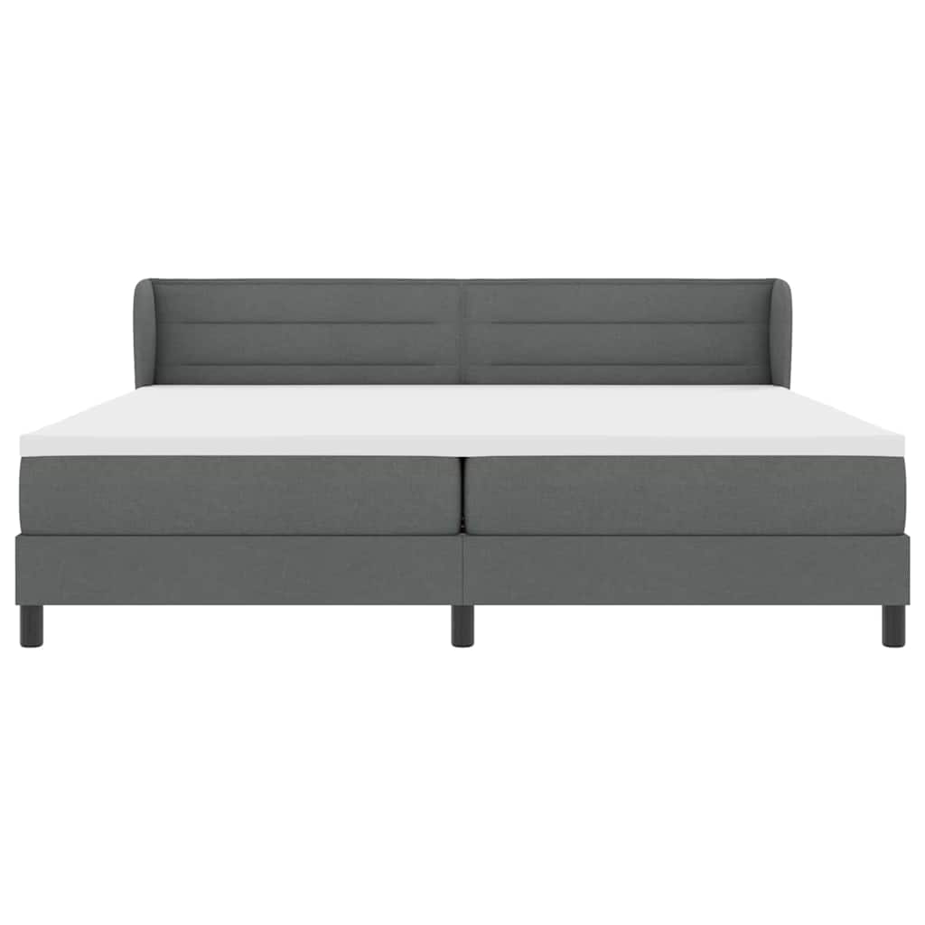 Krevet s opruga kutije Tamno siva 200 x 200 cm tkanina