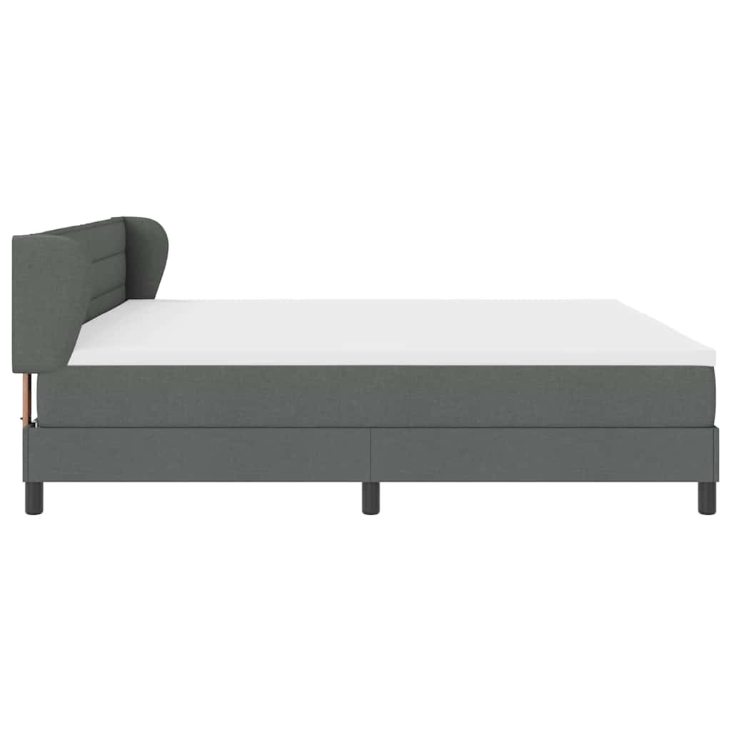 Krevet s opruga kutije Tamno siva 200 x 200 cm tkanina