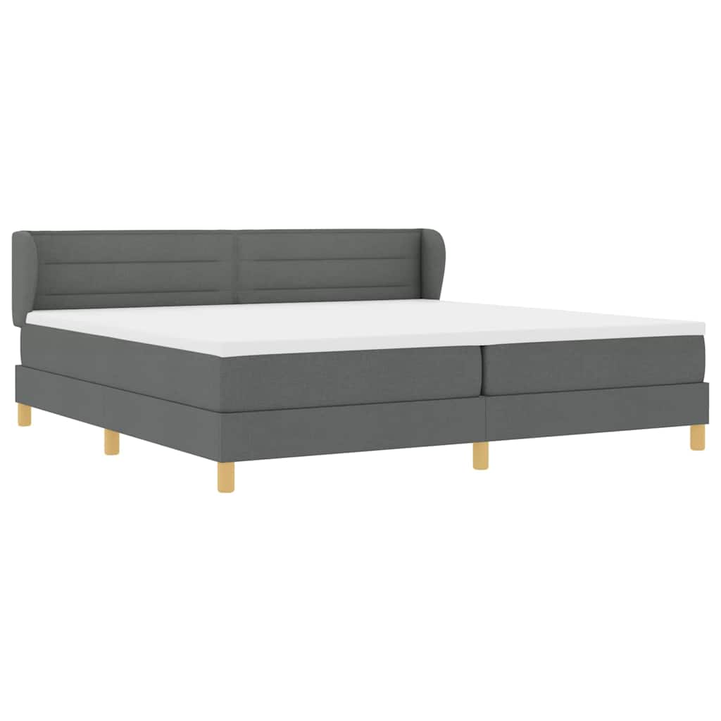 Krevet s opruga kutije Tamno siva 200 x 200 cm tkanina