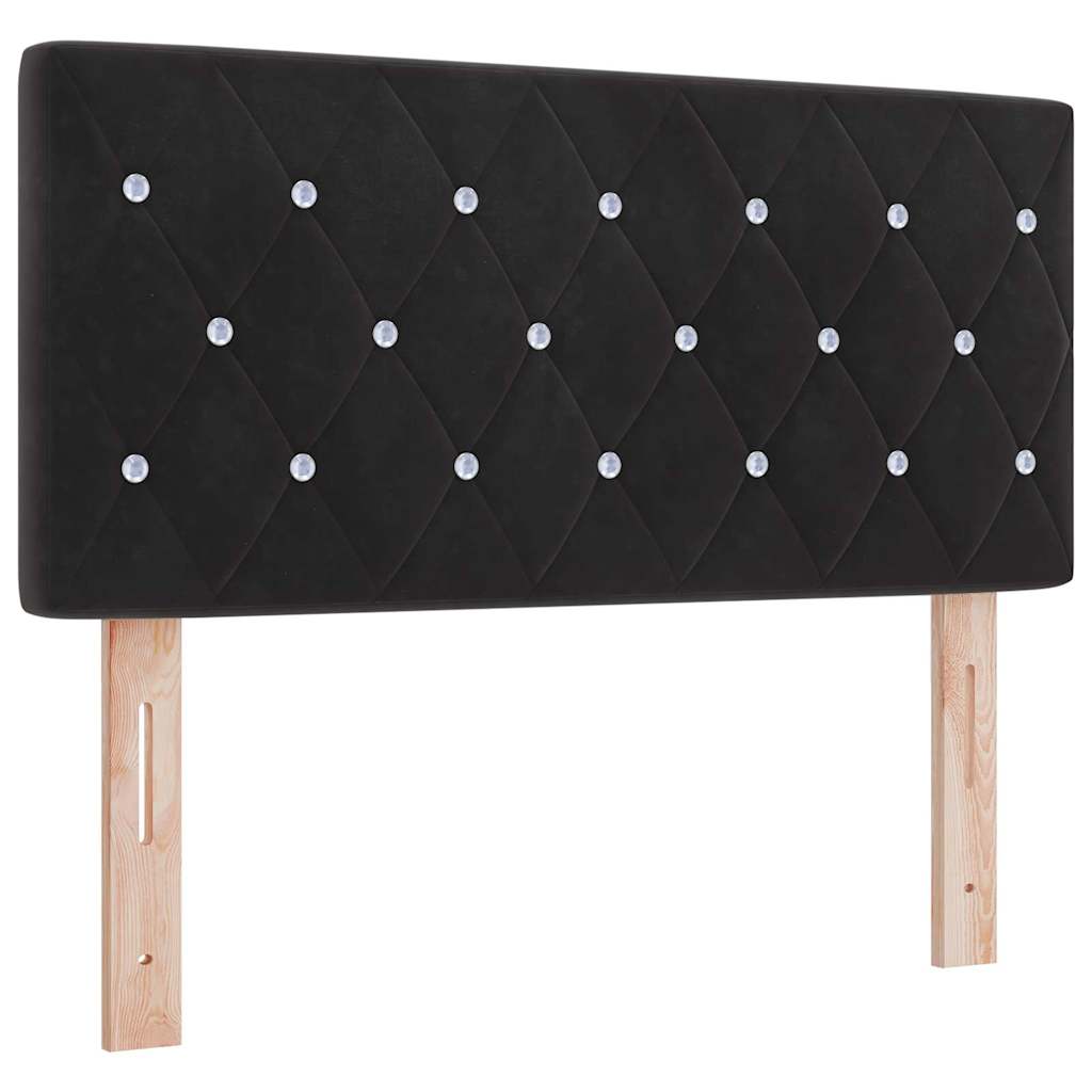 Krevet s opruga kutije s uzglavljem Crna 90 x 190 cm Baršun