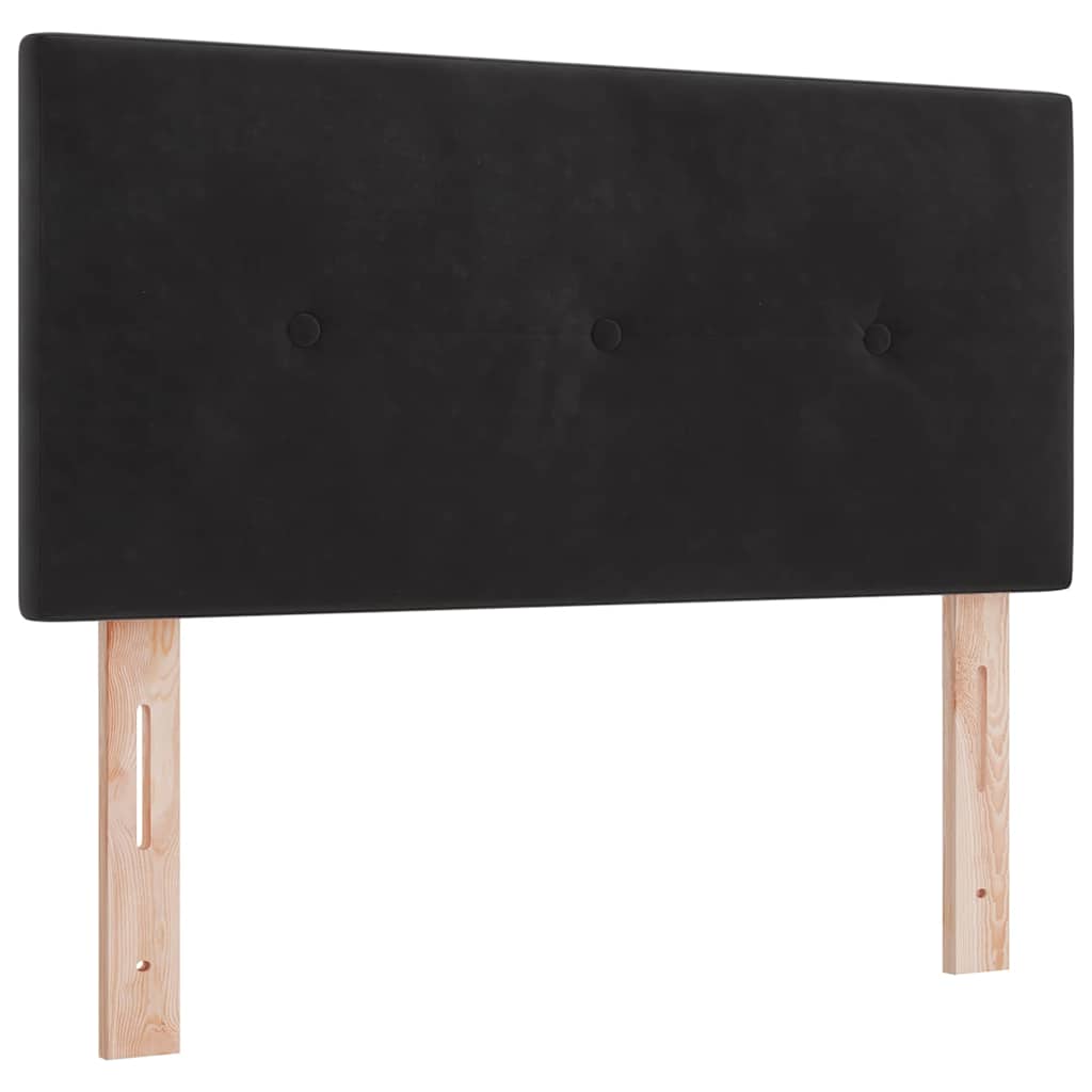 Krevet s opruga kutije s uzglavljem Crna 90 x 190 cm Baršun