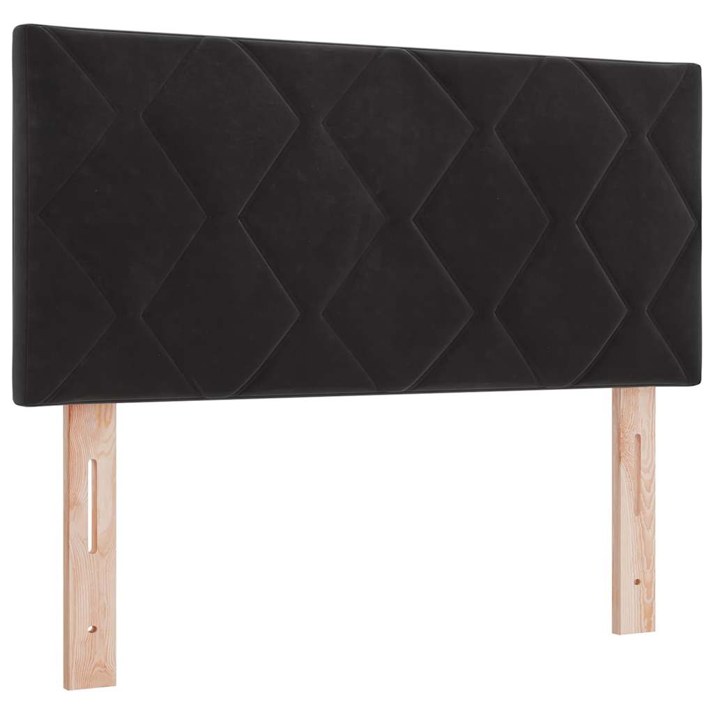 Krevet s opruga kutije s uzglavljem Crna 90 x 190 cm Baršun