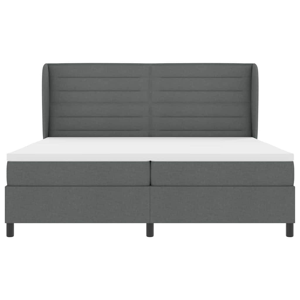 Krevet s opruga kutije Tamno siva 200 x 200 cm tkanina