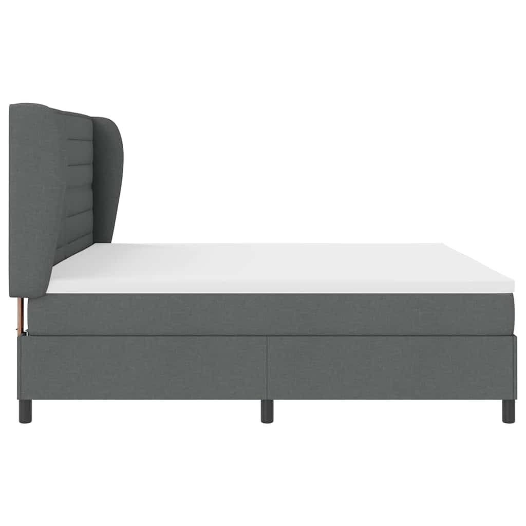 Krevet s opruga kutije Tamno siva 200 x 200 cm tkanina