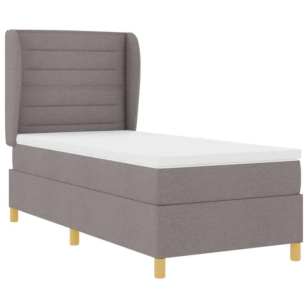 Krevet s opruga kutije Sivo-smeđa 200 x 90 cm tkanina