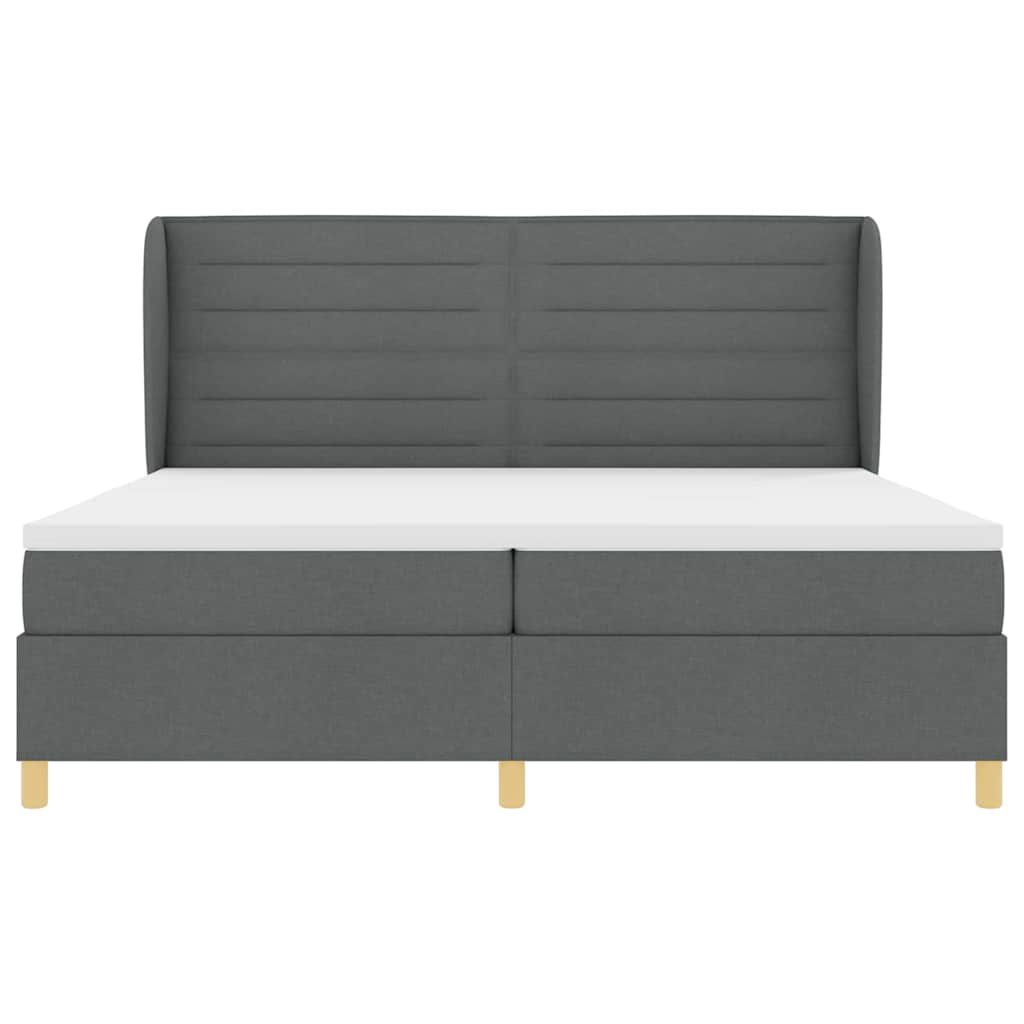 Krevet s opruga kutije Tamno siva 200 x 200 cm tkanina