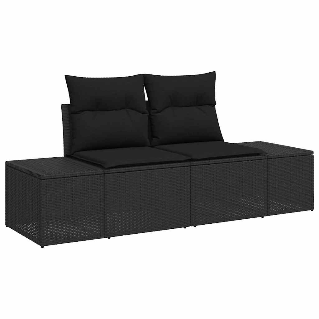 Vrtni set za objed s jastukom 10 pcs Crna i smeđa