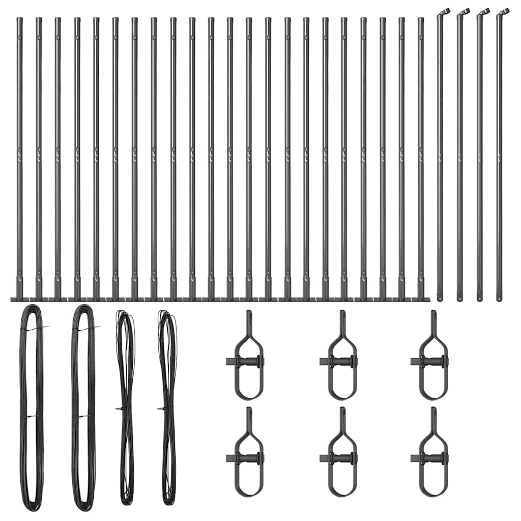 Stup za ogradu 26 pcs Siva 3,2 x 3,2 x 160 cm