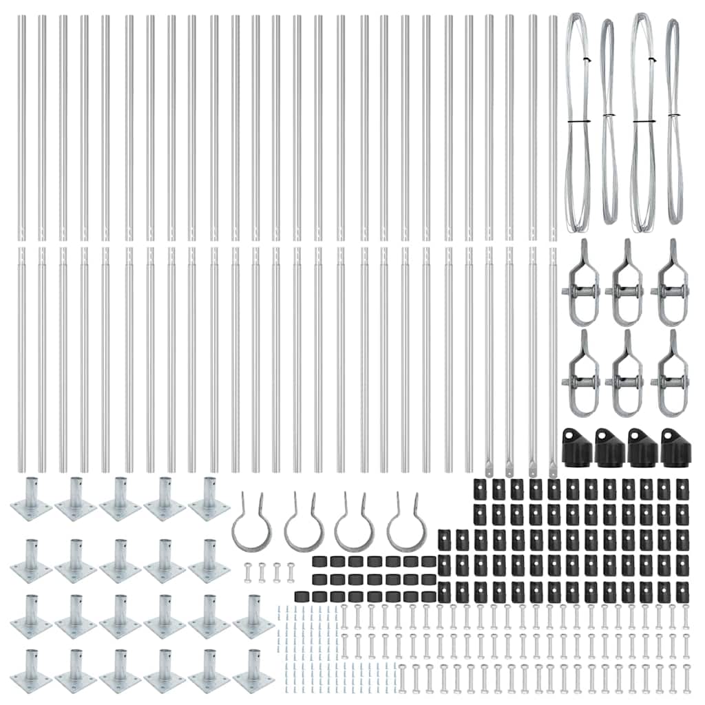 Stup za ogradu 26 pcs Siva 3,2 x 3,2 x 160 cm