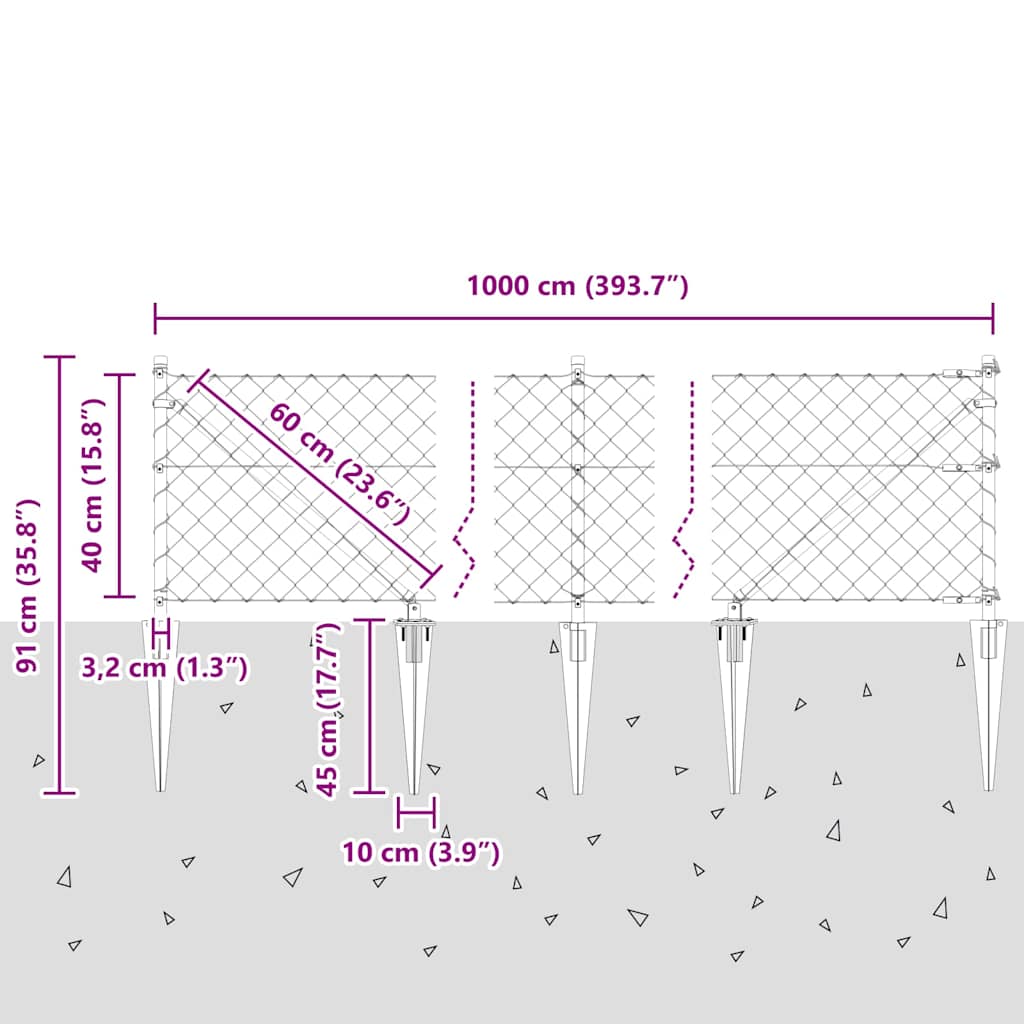 Zavareno žičano ograđivanje s bodljama 10 x 0,4 m Zelena Mreža