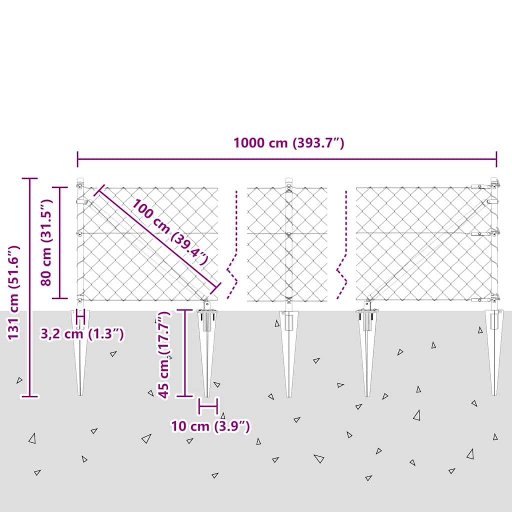 Zavareno žičano ograđivanje s bodljama 10 x 0,8 m Zelena Mreža
