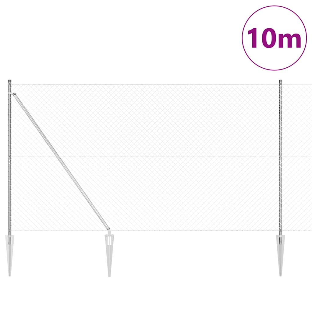 Zavareno žičano ograđivanje s bodljama 10 x 1,5 m Srebrna Mreža