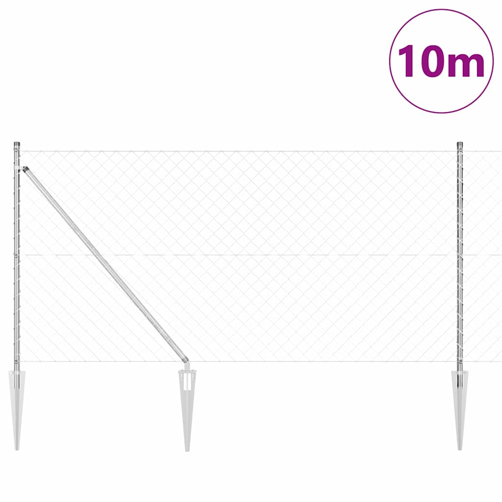 Zavareno žičano ograđivanje s bodljama 10 x 1 m Srebrna Mreža