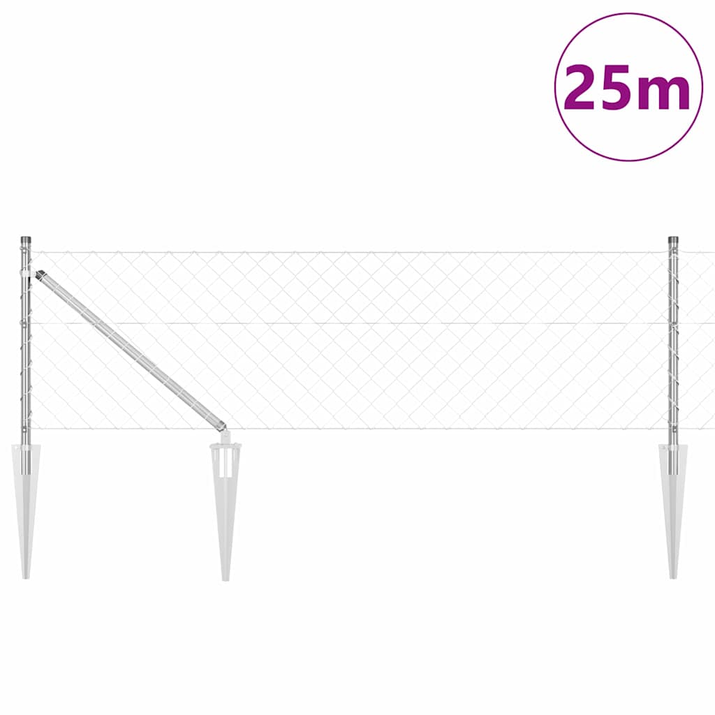 Zavareno žičano ograđivanje s bodljama 25 x 0,6 m Srebrna Mreža