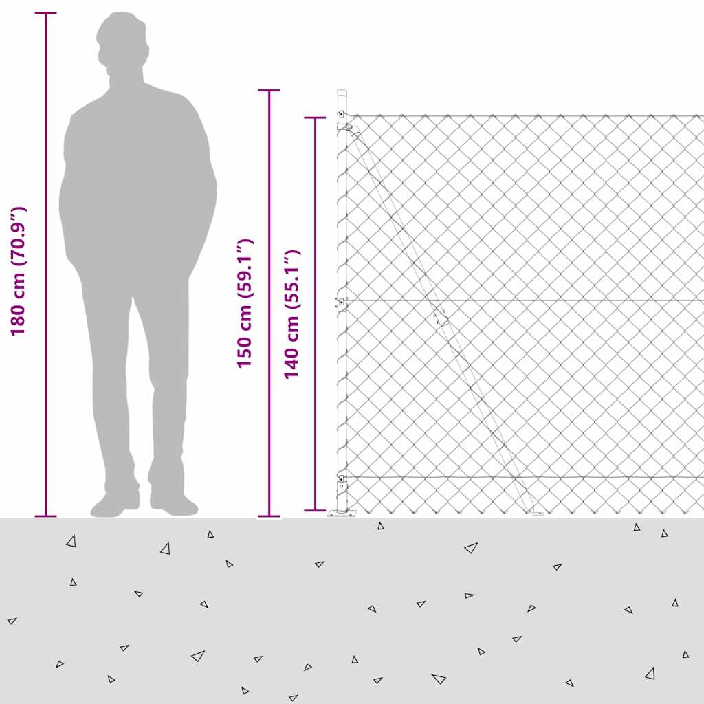 Zavareno žičano ogradno mreža s betonskom podlogom 10 x 1,4 m