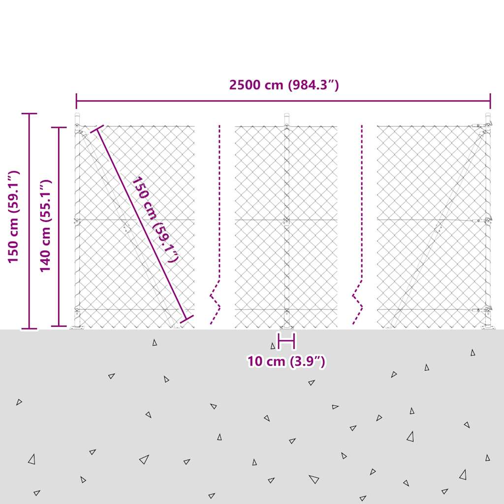 Zavareno žičano ogradno mreža s betonskom podlogom 25 x 1,4 m