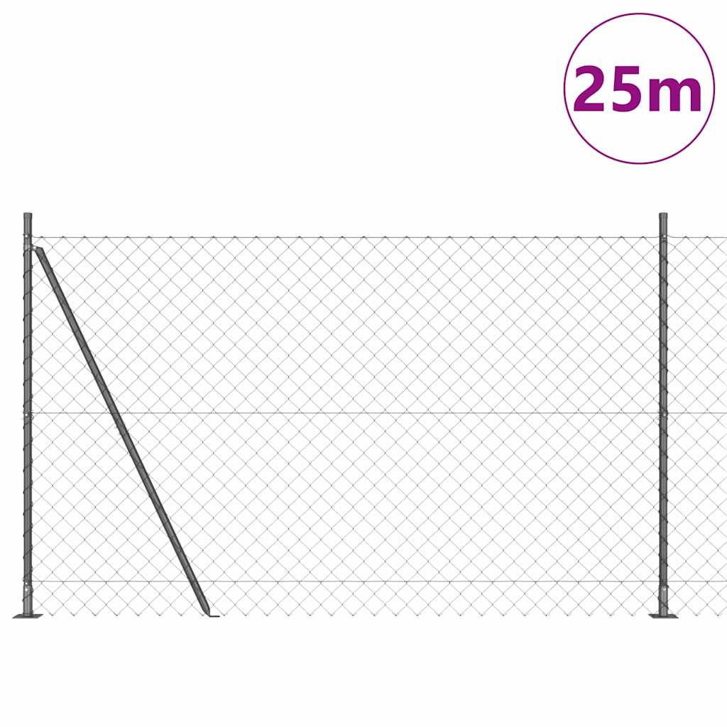 Zavareno žičano ogradno mreža s betonskom podlogom 25 x 1,5 m